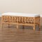 Bali & Pari Ibiza Modern bohemian Natural Brown Rattan Bench 239-13581-ZORO - alternate 3